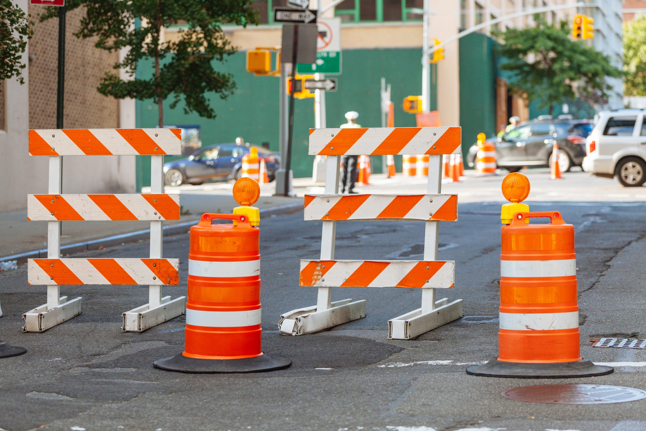 Barricades with lights