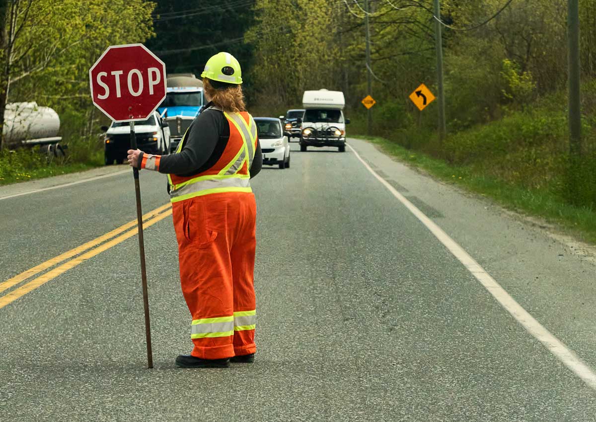 Work zone flagger